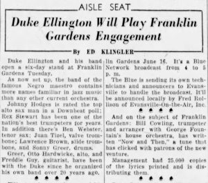 Duke Ellington at “Franklin Gardens”